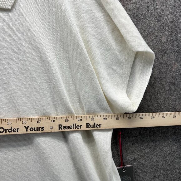 Vince Camuto Sweater Womens 2X Beige Cowl Neck Short Sleeve Lightweight Knit - Picture 6 of 14